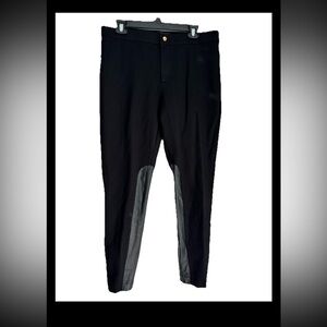 JCREW Women’s Pixie Black Ponte Ankle Pants Faux Leather Calf Sz 14 Reg